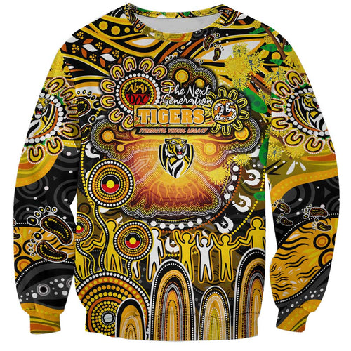 Personalised NAIDOC Week 2025 Tiger Football Sweatshirt Aboriginal Dot Painting