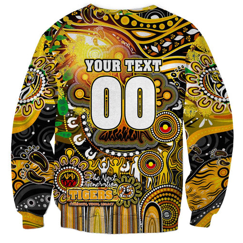 Personalised NAIDOC Week 2025 Tiger Football Sweatshirt Aboriginal Dot Painting