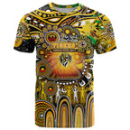 Personalised NAIDOC Week 2025 Tiger Football T Shirt Aboriginal Dot Painting
