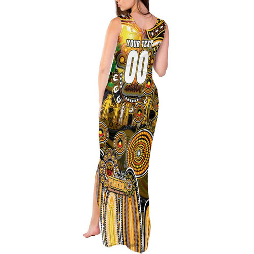 Personalised NAIDOC Week 2025 Tiger Football Tank Maxi Dress Aboriginal Dot Painting
