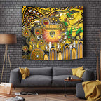 NAIDOC Week 2025 Tiger Football Tapestry Aboriginal Dot Painting