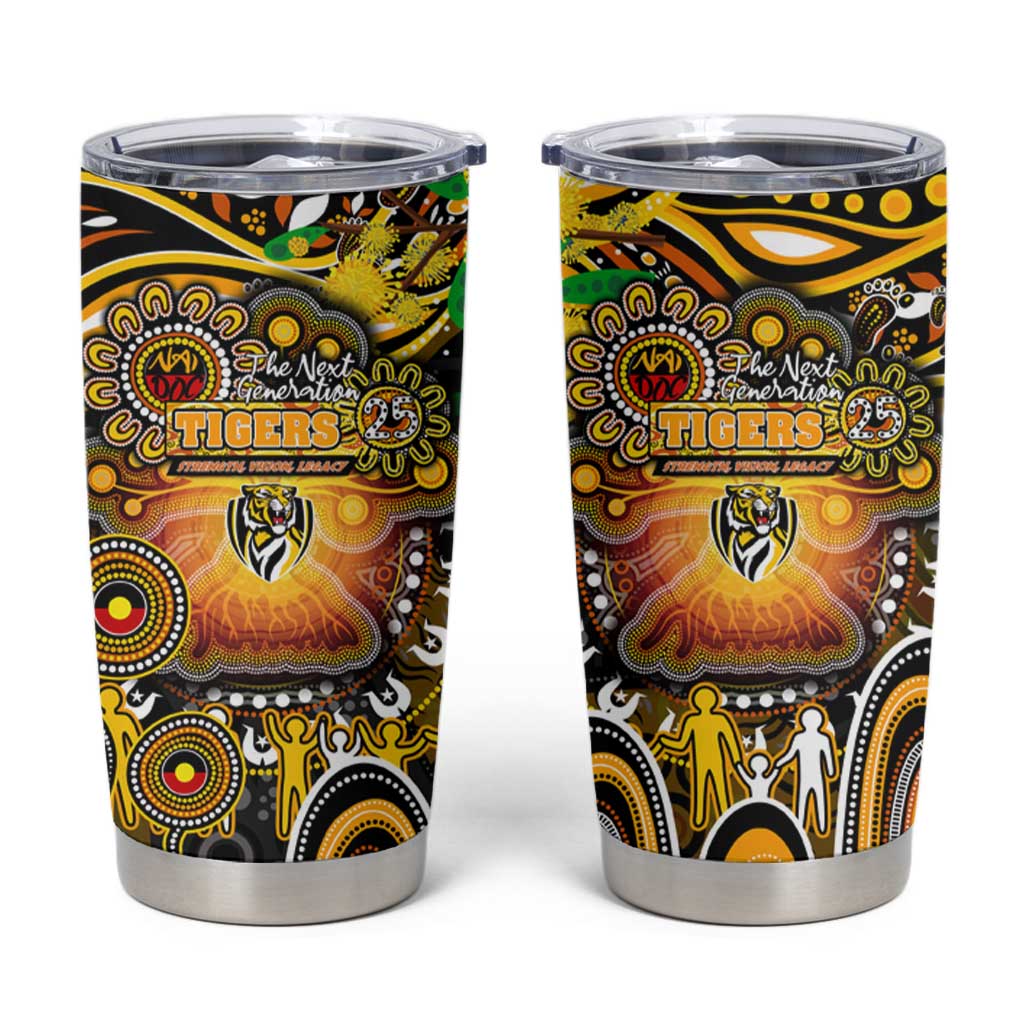 NAIDOC Week 2025 Tiger Football Tumbler Cup Aboriginal Dot Painting