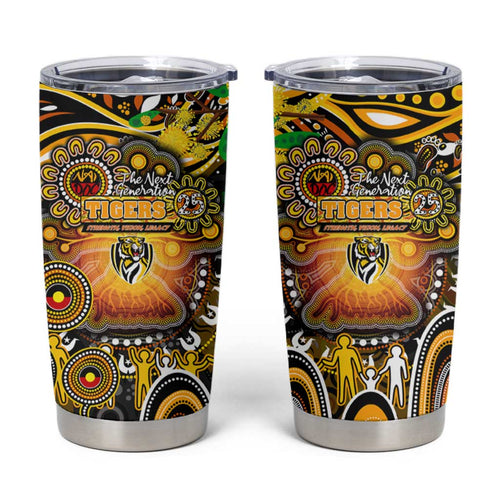NAIDOC Week 2025 Tiger Football Tumbler Cup Aboriginal Dot Painting