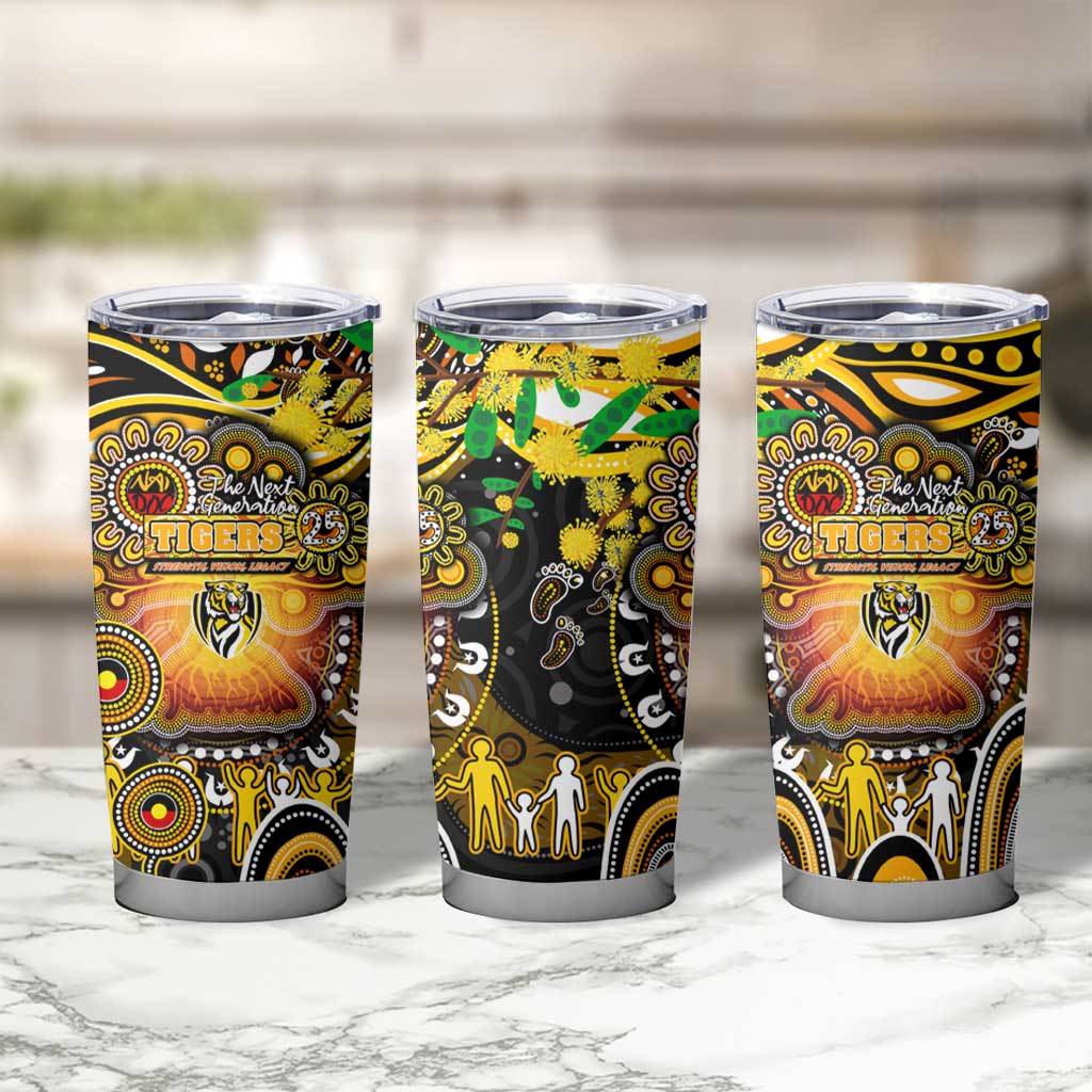 NAIDOC Week 2025 Tiger Football Tumbler Cup Aboriginal Dot Painting