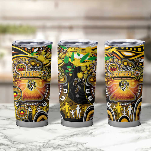 NAIDOC Week 2025 Tiger Football Tumbler Cup Aboriginal Dot Painting