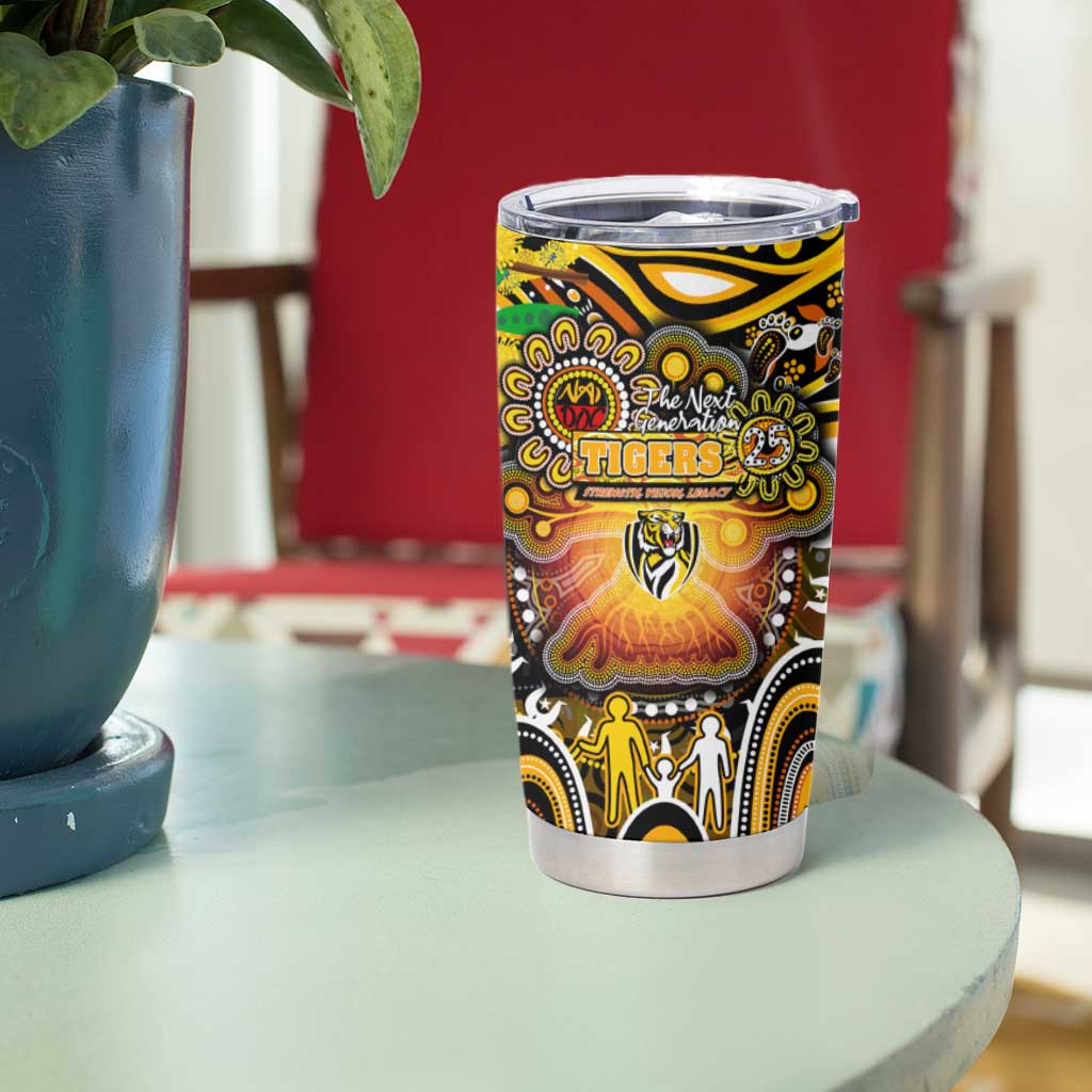 NAIDOC Week 2025 Tiger Football Tumbler Cup Aboriginal Dot Painting