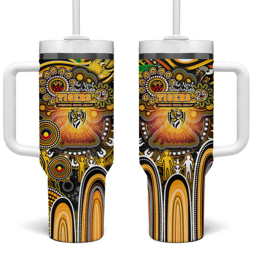 NAIDOC Week 2025 Tiger Football Tumbler With Handle Aboriginal Dot Painting