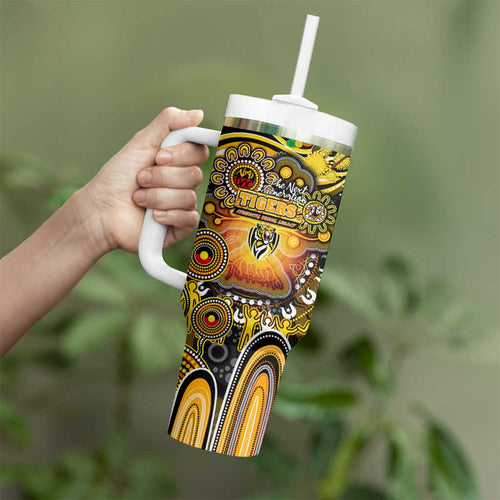 NAIDOC Week 2025 Tiger Football Tumbler With Handle Aboriginal Dot Painting