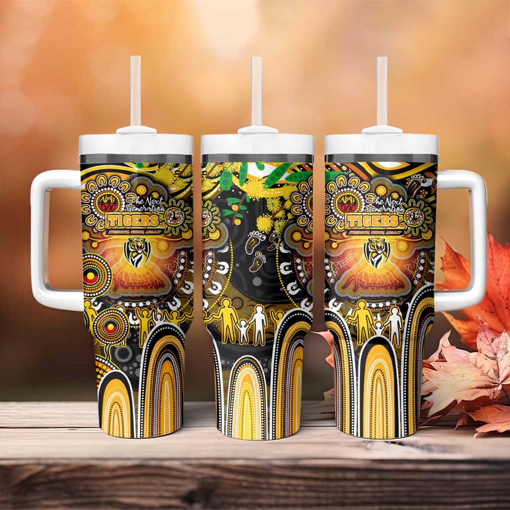 NAIDOC Week 2025 Tiger Football Tumbler With Handle Aboriginal Dot Painting
