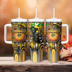 NAIDOC Week 2025 Tiger Football Tumbler With Handle Aboriginal Dot Painting