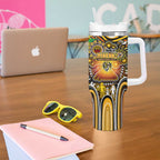 NAIDOC Week 2025 Tiger Football Tumbler With Handle Aboriginal Dot Painting