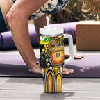 NAIDOC Week 2025 Tiger Football Tumbler With Handle Aboriginal Dot Painting