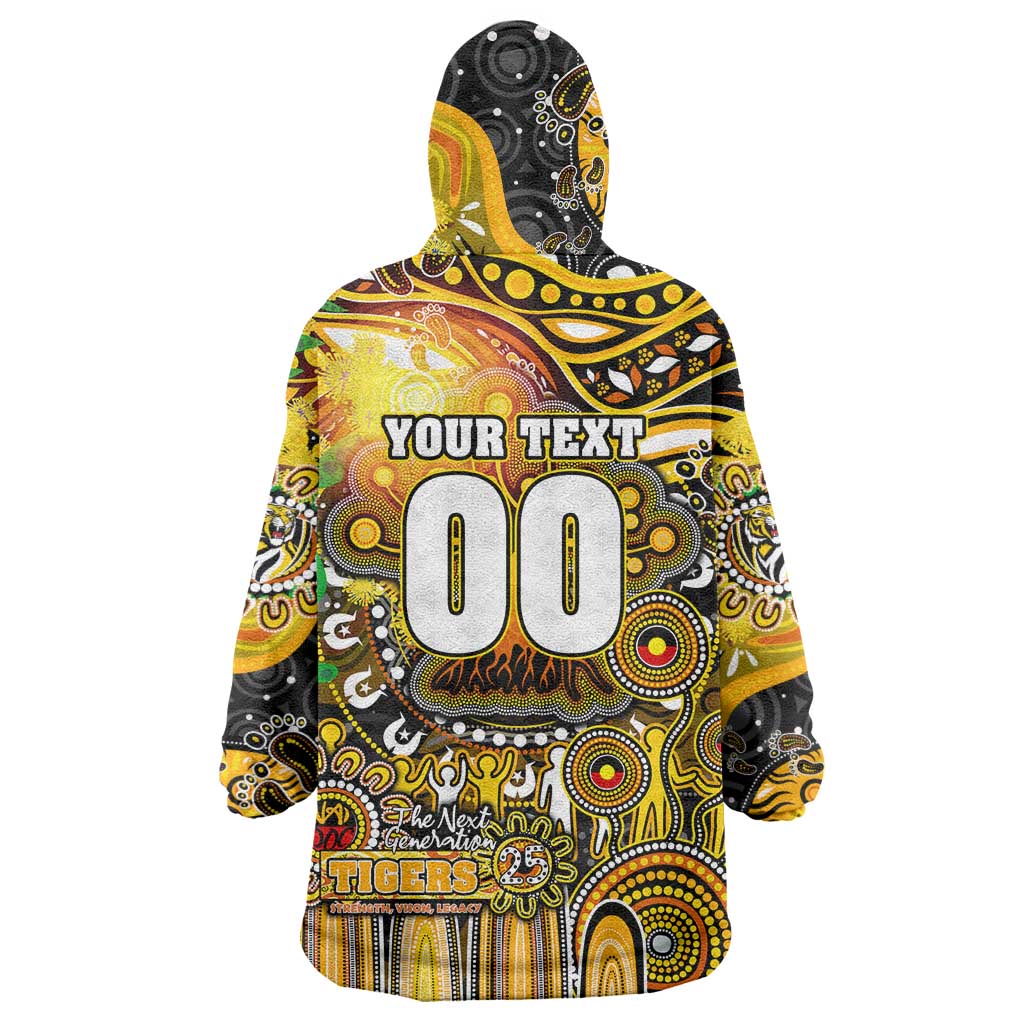 Personalised NAIDOC Week 2025 Tiger Football Wearable Blanket Hoodie Aboriginal Dot Painting
