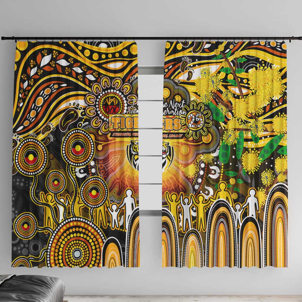 NAIDOC Week 2025 Tiger Football Window Curtain Aboriginal Dot Painting