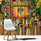 NAIDOC Week 2025 Tiger Football Window Curtain Aboriginal Dot Painting