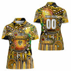 Personalised NAIDOC Week 2025 Tiger Football Women Polo Shirt Aboriginal Dot Painting