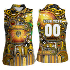 Personalised NAIDOC Week 2025 Tiger Football Women Sleeveless Polo Shirt Aboriginal Dot Painting