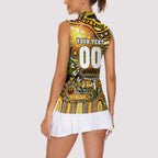 Personalised NAIDOC Week 2025 Tiger Football Women Sleeveless Polo Shirt Aboriginal Dot Painting