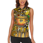 Personalised NAIDOC Week 2025 Tiger Football Women Sleeveless Polo Shirt Aboriginal Dot Painting