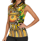 Personalised NAIDOC Week 2025 Tiger Football Women Sleeveless Polo Shirt Aboriginal Dot Painting