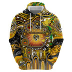 Personalised NAIDOC Week 2025 Tiger Football Zip Hoodie Aboriginal Dot Painting