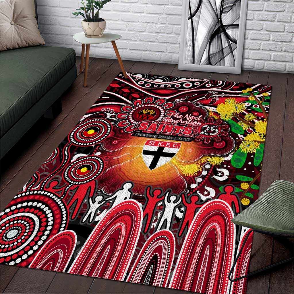 NAIDOC Week 2025 Saints Football Area Rug Aboriginal Dot Painting