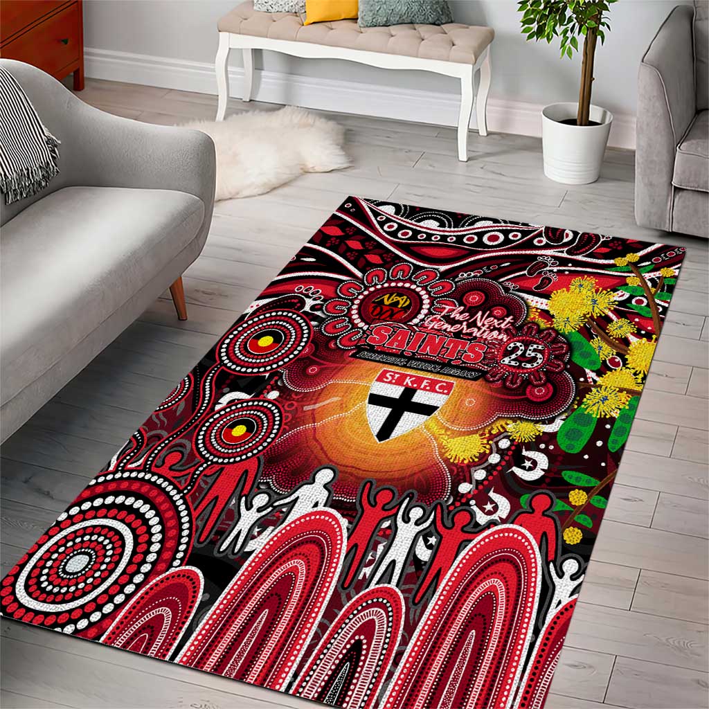NAIDOC Week 2025 Saints Football Area Rug Aboriginal Dot Painting