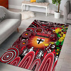 NAIDOC Week 2025 Saints Football Area Rug Aboriginal Dot Painting