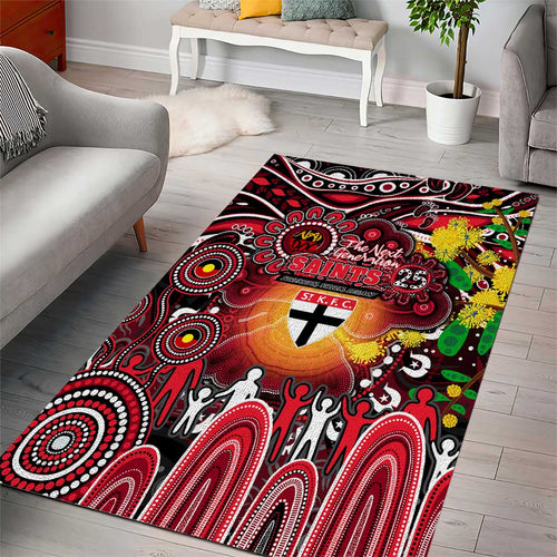 NAIDOC Week 2025 Saints Football Area Rug Aboriginal Dot Painting