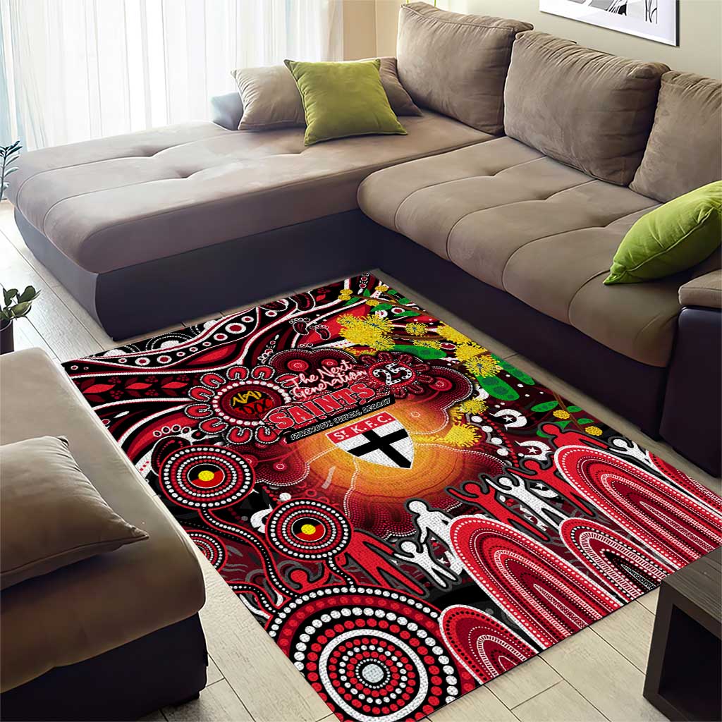 NAIDOC Week 2025 Saints Football Area Rug Aboriginal Dot Painting
