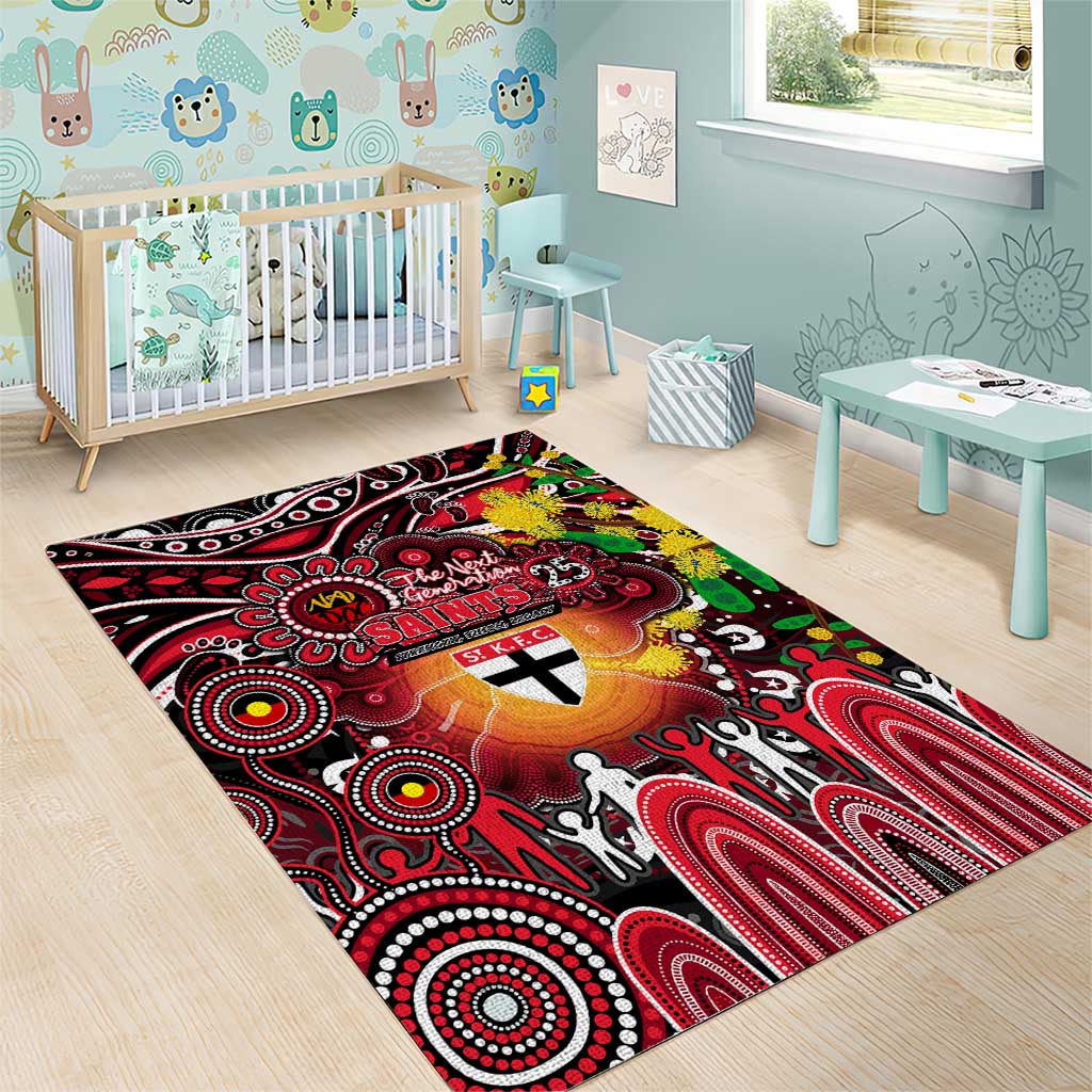 NAIDOC Week 2025 Saints Football Area Rug Aboriginal Dot Painting