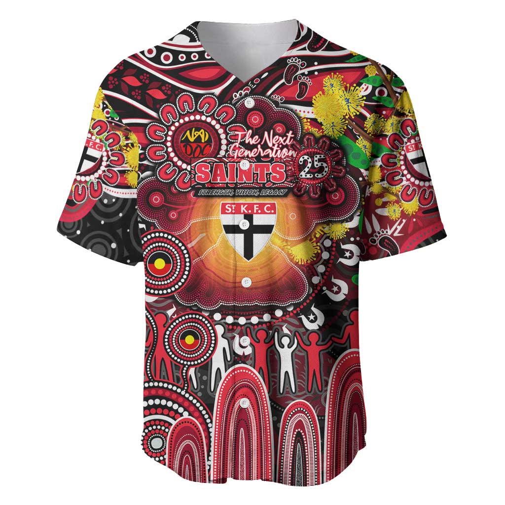 Personalised NAIDOC Week 2025 Saints Football Baseball Jersey Aboriginal Dot Painting