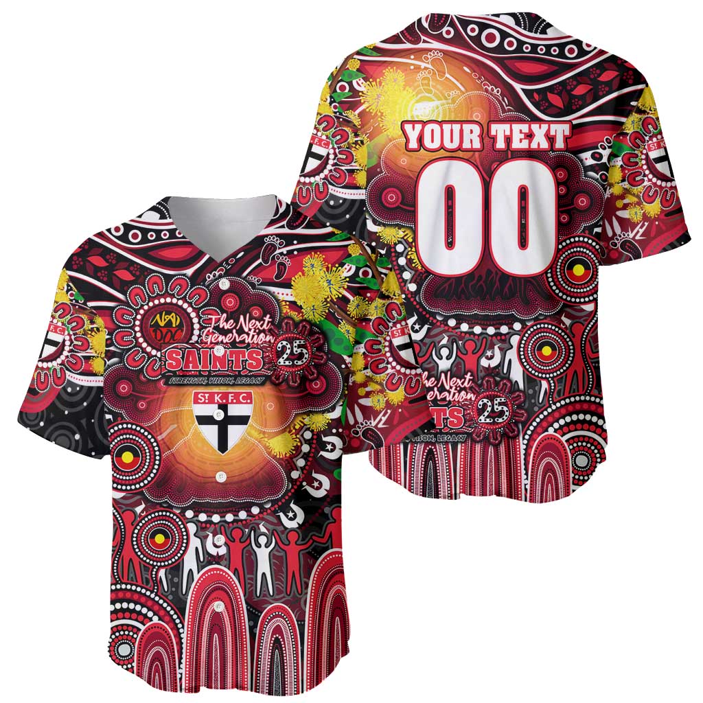 Personalised NAIDOC Week 2025 Saints Football Baseball Jersey Aboriginal Dot Painting