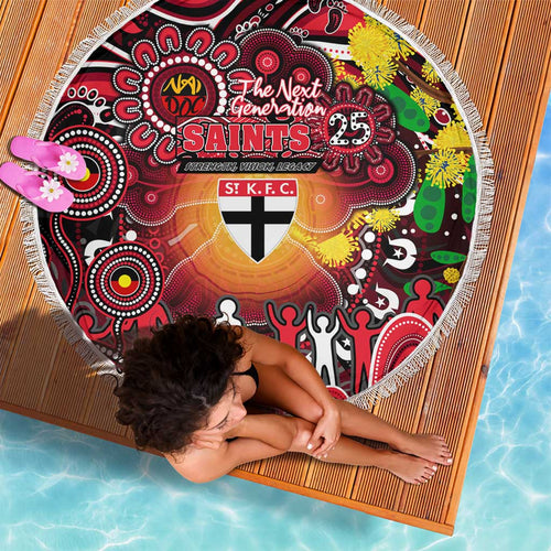 NAIDOC Week 2025 Saints Football Beach Blanket Aboriginal Dot Painting