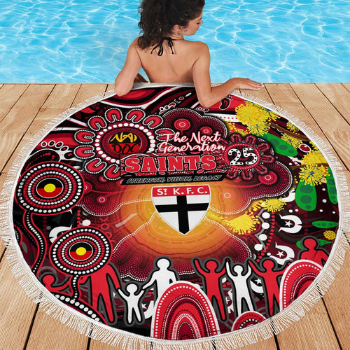 NAIDOC Week 2025 Saints Football Beach Blanket Aboriginal Dot Painting
