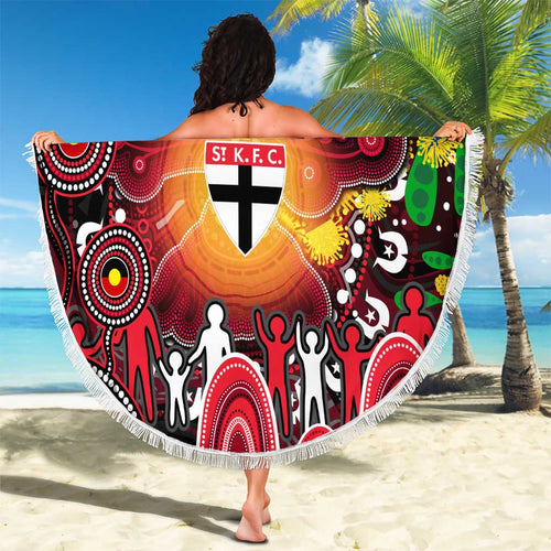 NAIDOC Week 2025 Saints Football Beach Blanket Aboriginal Dot Painting