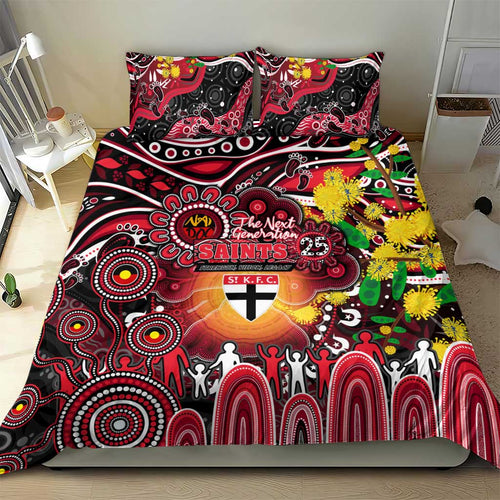 NAIDOC Week 2025 Saints Football Bedding Set Aboriginal Dot Painting