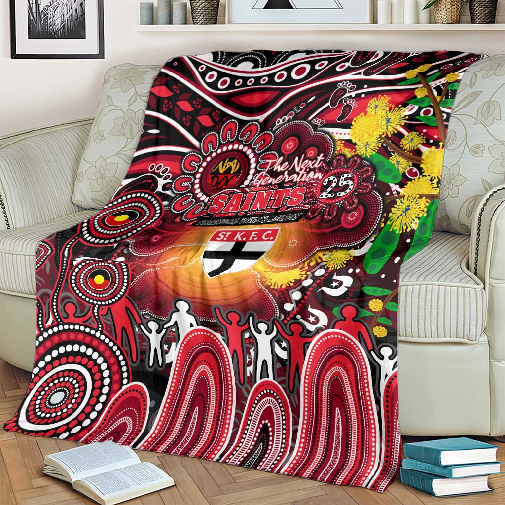 NAIDOC Week 2025 Saints Football Blanket Aboriginal Dot Painting