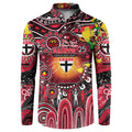 Personalised NAIDOC Week 2025 Saints Football Button Sweatshirt Aboriginal Dot Painting