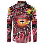 Personalised NAIDOC Week 2025 Saints Football Button Sweatshirt Aboriginal Dot Painting