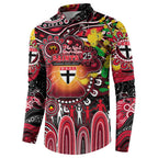 Personalised NAIDOC Week 2025 Saints Football Button Sweatshirt Aboriginal Dot Painting