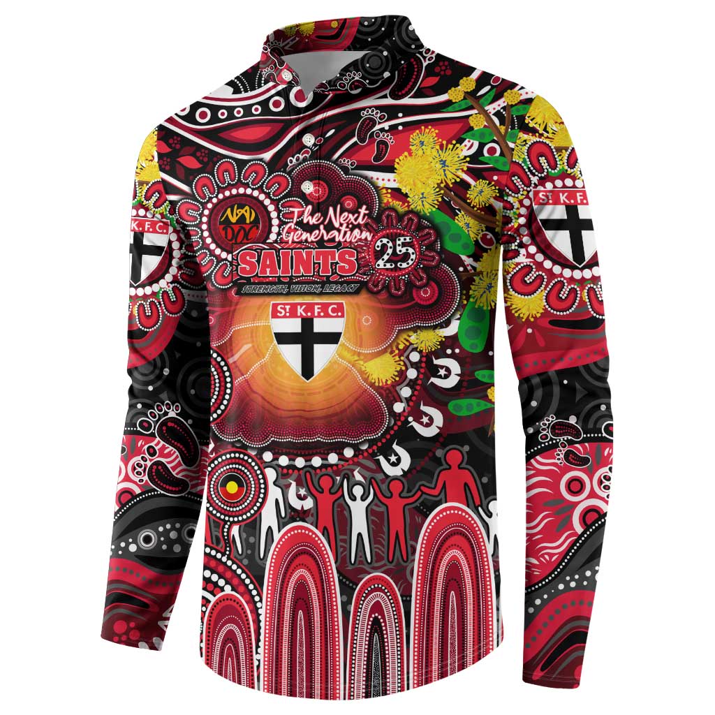 Personalised NAIDOC Week 2025 Saints Football Button Sweatshirt Aboriginal Dot Painting