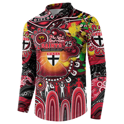 Personalised NAIDOC Week 2025 Saints Football Button Sweatshirt Aboriginal Dot Painting