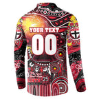 Personalised NAIDOC Week 2025 Saints Football Button Sweatshirt Aboriginal Dot Painting