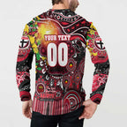 Personalised NAIDOC Week 2025 Saints Football Button Sweatshirt Aboriginal Dot Painting