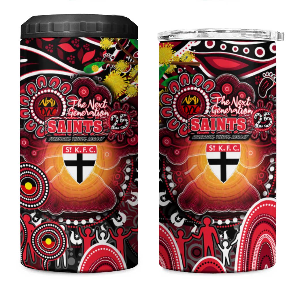 NAIDOC Week 2025 Saints Football 4 in 1 Can Cooler Tumbler Aboriginal Dot Painting