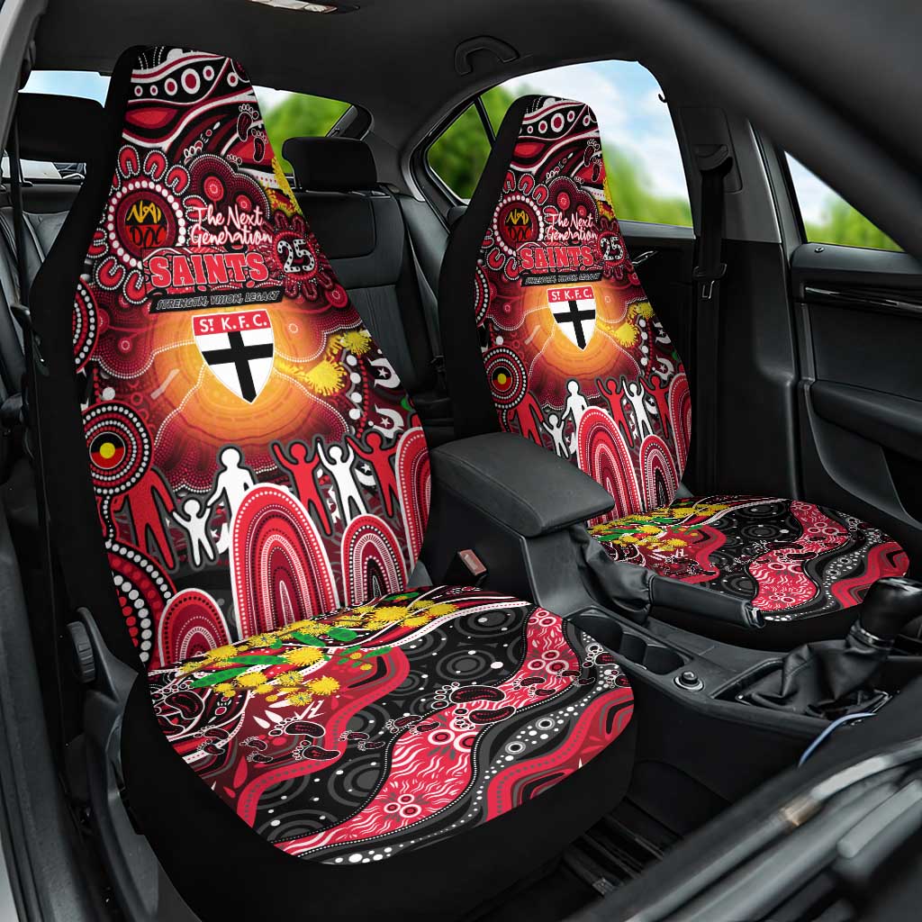 NAIDOC Week 2025 Saints Football Car Seat Cover Aboriginal Dot Painting