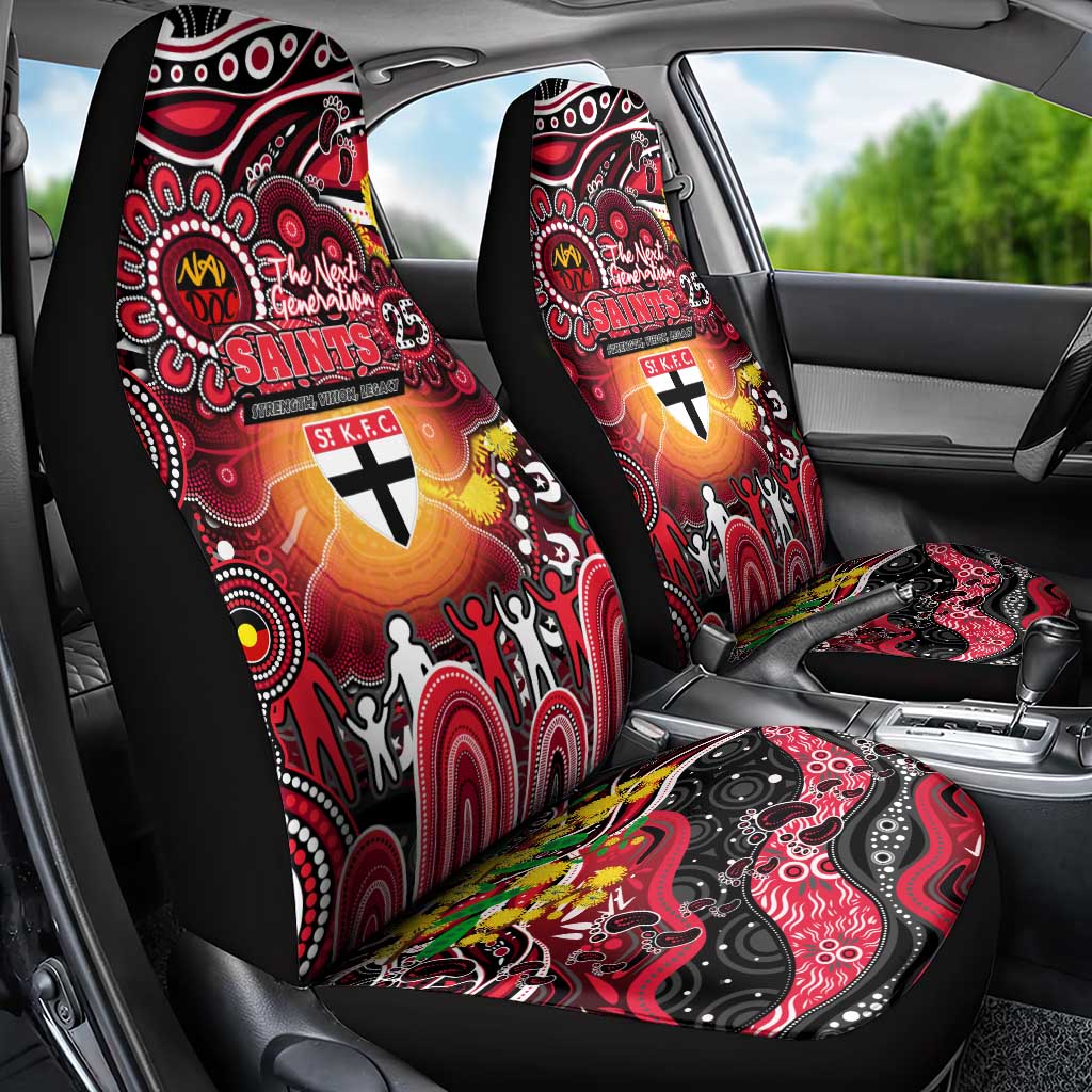 NAIDOC Week 2025 Saints Football Car Seat Cover Aboriginal Dot Painting