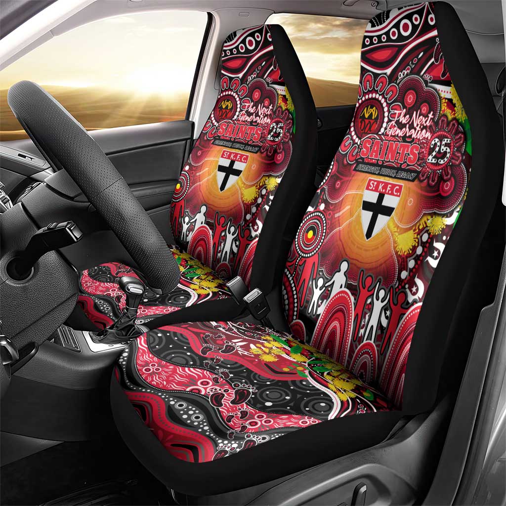 NAIDOC Week 2025 Saints Football Car Seat Cover Aboriginal Dot Painting