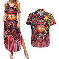 Personalised NAIDOC Week 2025 Saints Football Couples Matching Summer Maxi Dress and Hawaiian Shirt Aboriginal Dot Painting